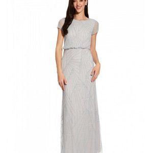 Adrianna Papell Blouson Beaded Gown
